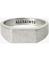 AllSaints - Rectangle Signet Ring - Lyst
