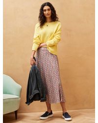 Brora - Liberty Floral Print Jersey Midi Skirt - Lyst