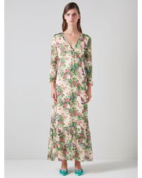 LK Bennett - Deborah Floral Print Silk Blend Maxi Dress - Lyst