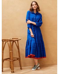 Brora - Organic Cotton Folk Shirt Dress - Lyst