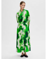 SELECTED - Claudine Abstract Print Maxi Shirt Dress - Lyst