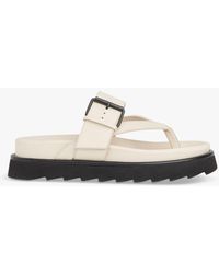 Whistles - Sutton Toe Post Buckle Leather Slider Sandals - Lyst