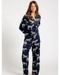 Chelsea Peers - Zebra Long Shirt Satin Pyjama Set - Lyst
