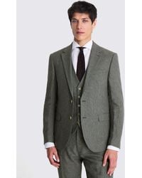 Moss - Slim Fit Puppytooth Linen Suit Jacket - Lyst