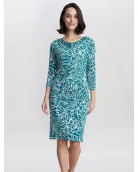 Gina Bacconi - Adeline Printed Jersey Cowl Neck Dress - Lyst