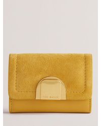 Ted Baker - Imperia Lock Detail Fold Over Small Suede Purse - Lyst