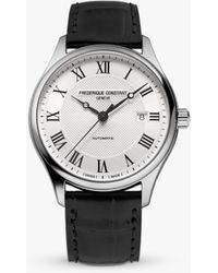 Frederique Constant - Fc-303mc5b6 Classic Index Automatic Leather Strap Watch - Lyst