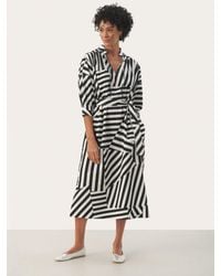 Part Two - Ena Patchwork Stripe Midi Dress - Lyst