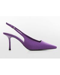 Mango - Pointed Square Toe Slingback Court Shoes - Lyst