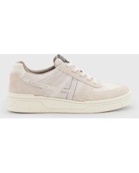 AllSaints - Vix Low Top Leather And Suede Trainers - Lyst