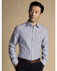 Charles Tyrwhitt - Non-iron Stripe Royal Oxford Shirt - Lyst