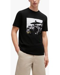 BOSS - Boss Sea Horse Graphic T-shirt - Lyst