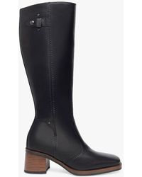 Nero Giardini - Square Toe Block Heel Knee High Leather Boots - Lyst