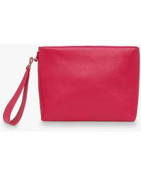 Whistles - Avah Zip Top Leather Clutch Bag - Lyst