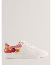 Ted Baker - Alissn Floral Leather Cupsole Trainers - Lyst
