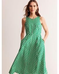 Boden - Carla Geometric Print Linen Midi Dress - Lyst