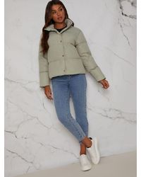 Chi Chi London - Cropped Padded Puffer Jacket - Lyst