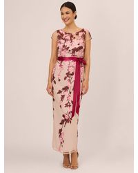 Adrianna Papell - Floral Embroidered Maxi Dress - Lyst