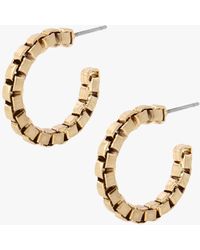 AllSaints - Frozen Box Chain Small Open Hoop Earrings - Lyst