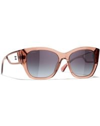 Chanel - Irregular Sunglasses Ch5429 Light Brown/grey Gradient - Lyst