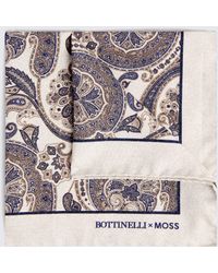 Moss - X Bottinelli Paisley Print Silk Pocket Square - Lyst