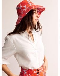 Boden - Abstract Floral Print Canvas Bucket Hat - Lyst