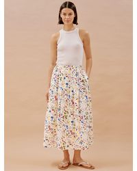Albaray - Buttercup Pressed Floral Midi Skirt - Lyst