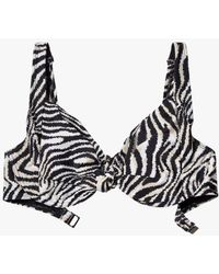 Panos Emporio - Electra Zebra Print Full Cup Bikini Top - Lyst