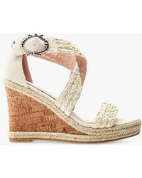 Moda In Pelle - Pursuit Woven Strap Cork Wedge Heel Sandals - Lyst