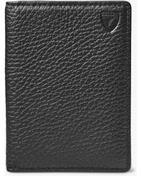 Aspinal of London - Double Fold Pebble Leather Card Holder - Lyst