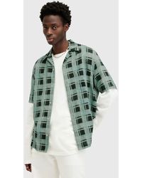AllSaints - Big Sur Organic Cotton Blend Check Short Sleeve Shirt - Lyst