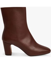 Whistles - Holan Leather Block Heel Ankle Boots - Lyst