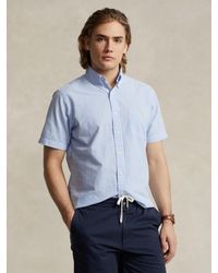 Ralph Lauren - Custom Fit Striped Seersucker Shirt - Lyst