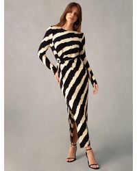Ro&zo - Bold Stripe Twist Detail Maxi Jersey Dress - Lyst