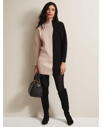 Phase Eight - Tamina Colour Block Knitted Tunic Mini Dress - Lyst