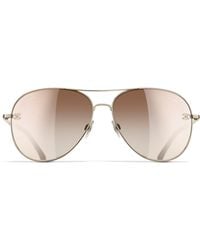 Chanel - Pilot Sunglasses Ch4189tq Pale Gold/brown Gradient - Lyst