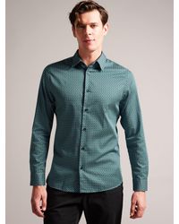 Ted Baker - Laceby Geometric Printed Long Sleeve Shirt - Lyst