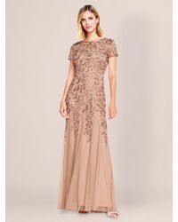 Adrianna Papell - Beaded Godets Detail Maxi Dress - Lyst