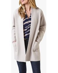 Pure Collection - Wool Cashmere Blend Rib Knit Edge To Edge Cardigan - Lyst