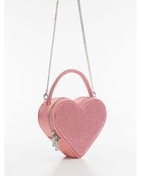 Mango - Crystal Embellished Heart Bag - Lyst