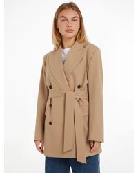 Tommy Hilfiger - Double Breasted Wool Blend Coat - Lyst