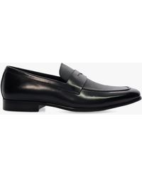 Dune - Silvester Saffiano Leather Dress Loafers - Lyst