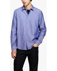 Sisley - Regular Fit Yarn Dyed Shirt - Lyst