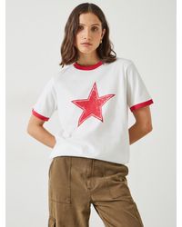 Hush - Shaan Star Ringer Cotton T-shirt - Lyst
