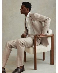 Reiss - Boxhill Linen Blend Tailored Fit Suit Jacket - Lyst