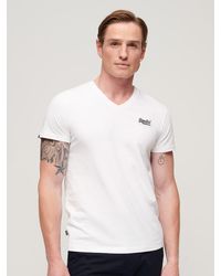 Superdry - Organic Cotton Embroidered Logo V-neck T-shirt - Lyst