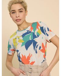 White Stuff - Abbie Abstract Leaf Print T-shirt - Lyst