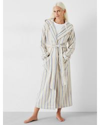 Hush - Renée Striped Cotton Towelling Robe - Lyst