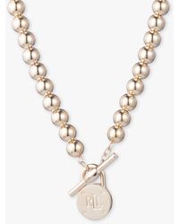 Ralph Lauren - Lauren Beaded Logo Collar Necklace - Lyst
