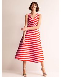Boden - Panelled Bodice Stripe Midi Dress - Lyst